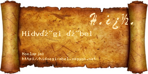 Hidvégi Ábel névjegykártya