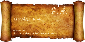 Hidvégi Ábel névjegykártya