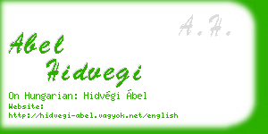 abel hidvegi business card