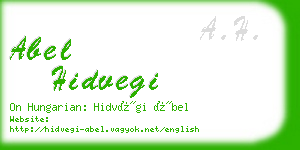 abel hidvegi business card